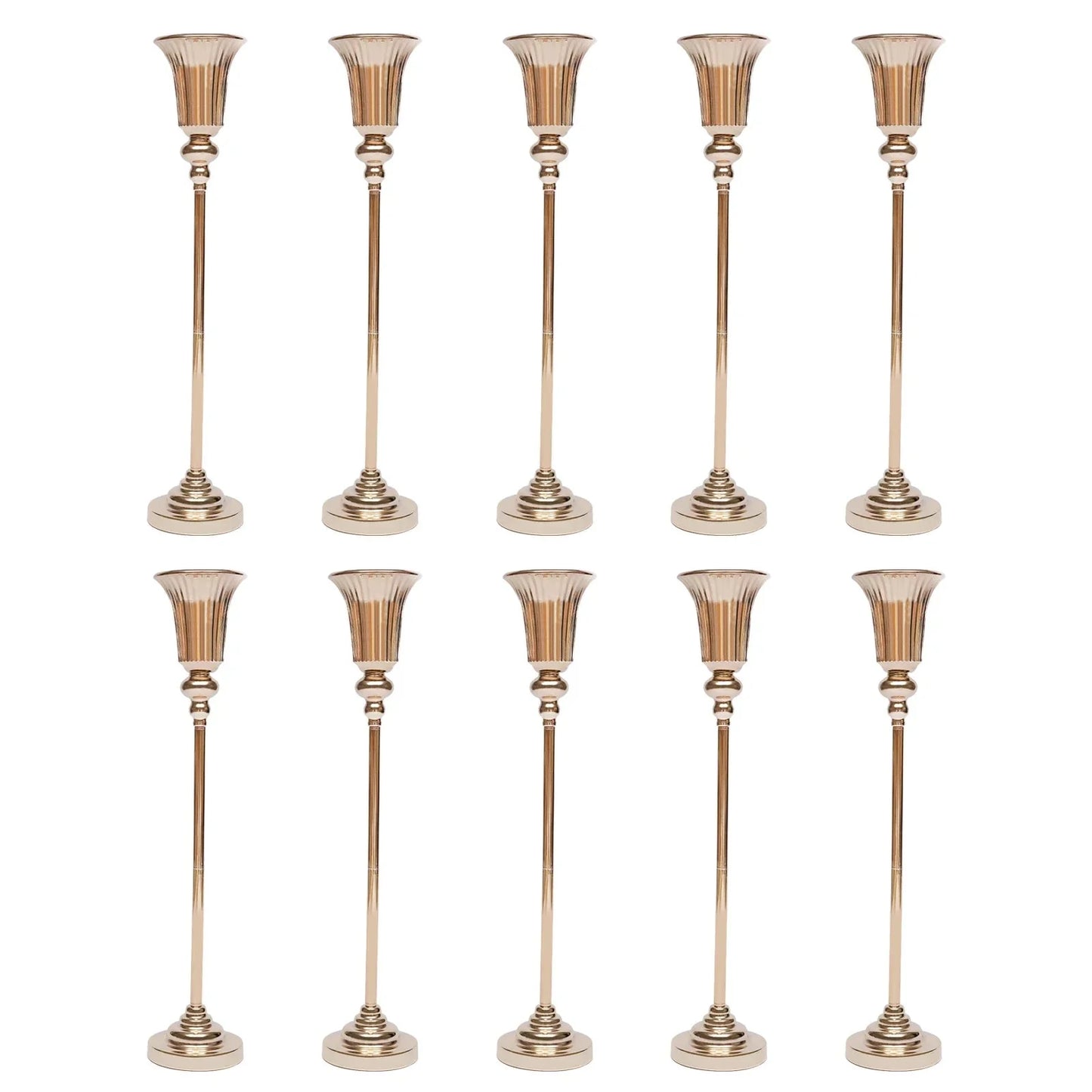 10Pcs Versatile Wedding stands Metal Trumpet Holders Vases For Weddings, Party Decorations