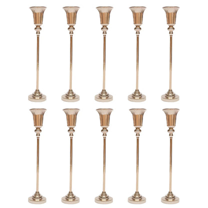 10Pcs Versatile Wedding stands Metal Trumpet Holders Vases For Weddings, Party Decorations
