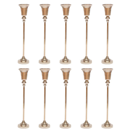 10Pcs Versatile Wedding stands Metal Trumpet Holders Vases For Weddings, Party Decorations