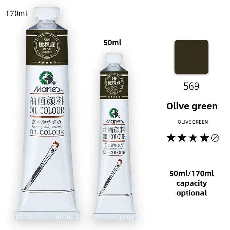Marie's Oil Paint 170ML Oil Painting Art Creation Pigment Large Oil Paint Paint Single Commonly Used 24 Colors