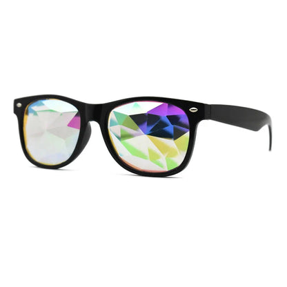 Classic Square Party Sunglasses Women Men Fashion EDM Light Diffraction Futuristic Rave Festival Sun Glasses Psychedelic Prism