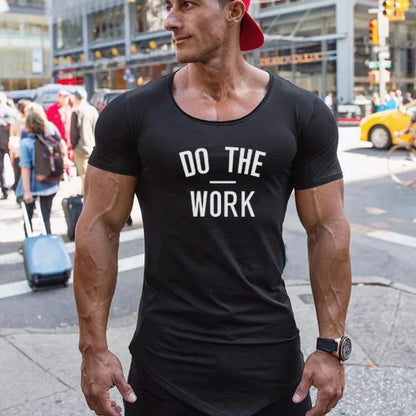 Mens Running Sport Slim Fit T-shirts Summer Cool Cotton Breathable Short Sleeve Clothing Gym Bodybuilding Fitness Muscle Shirts