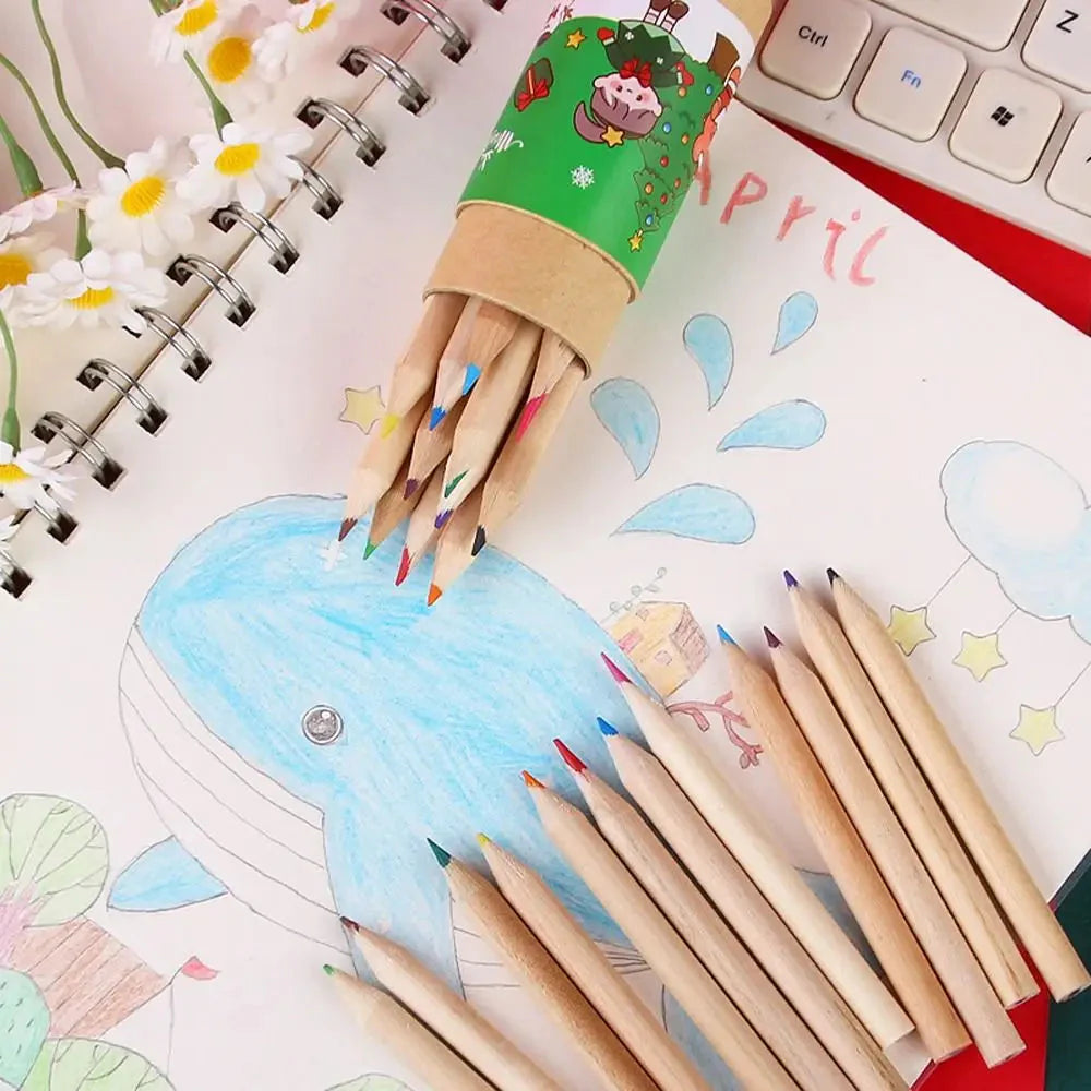 Supplies with Built-in Sharpener Sketch Supplies Drawing Pencils Wooden Pencils Christmas Colored Pencils Sketching Pen