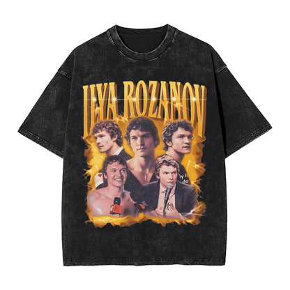 Mens T-Shirt Heated Rivalry Shane Hollander Washed T Shirts Hip Hop  Summer Tees Y2K Basic Loose Casual Tops Gift Idea