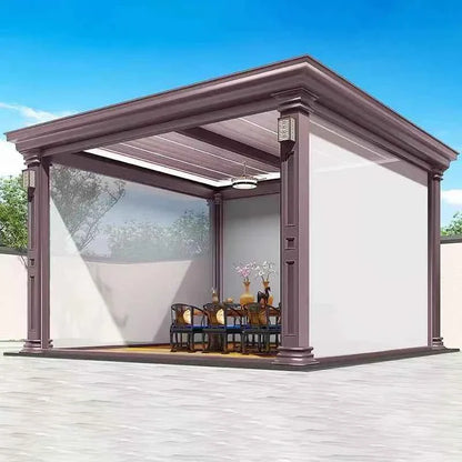 Automated Opening Waterproof Wingproof Louvered Motorized Aluminous Outdoor Living Garden Pergolas Gazebo Canopy Exterior Gazebo