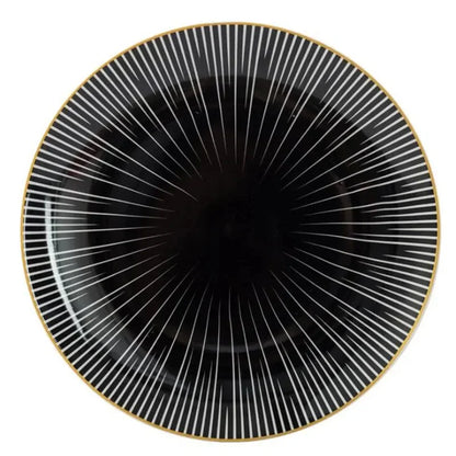 Geometric Design Gold Plating Meal Plate Porcelain Kitchen Dinner Plates Ceramics Food Tray Salad Dish 6/8/10 Inch 1Pcs