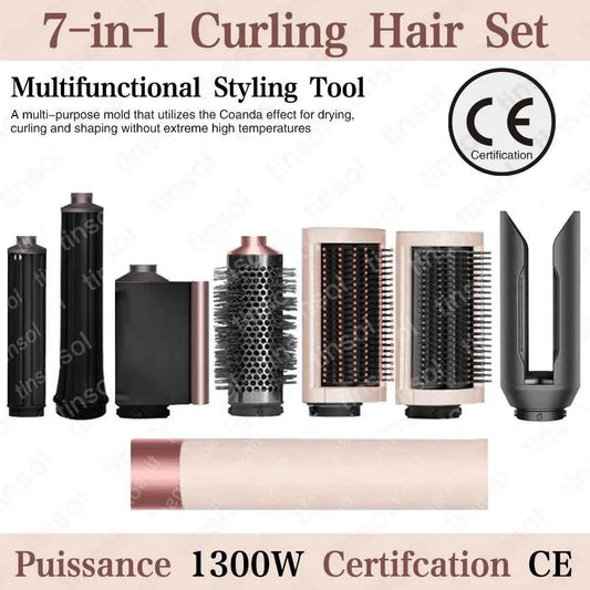 7-in-1 multifunctional curling iron  hair dryer and straightener set, styling tool that allows salon-quality styling at home