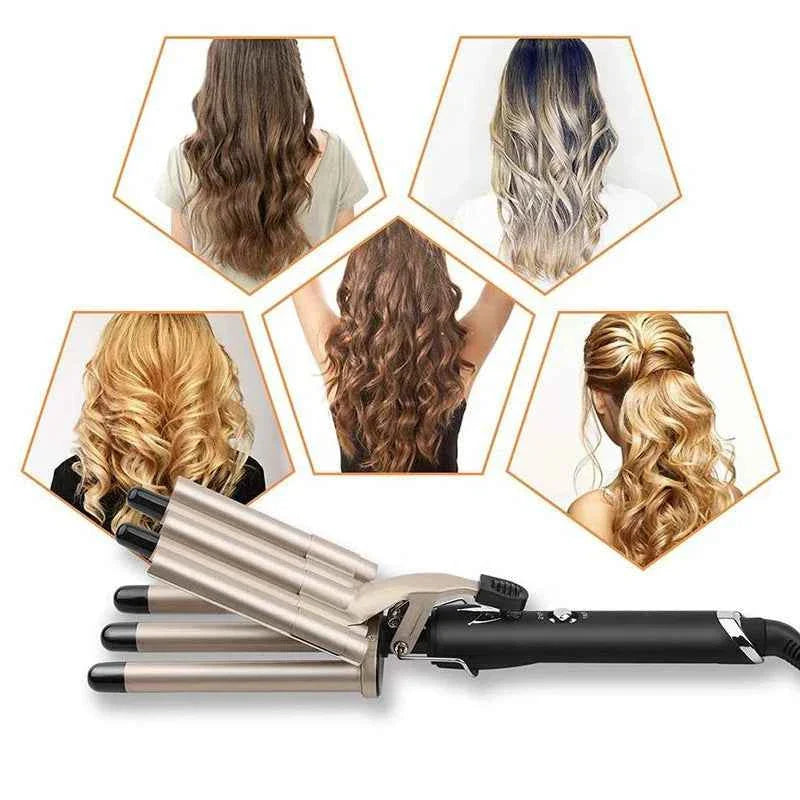 5 Barrel Hair Curler For Long Hair Professional Salon Dual Voltage Hair Curler Wavy Tourmaline Wave Maker 5 Barrels Curling Iron