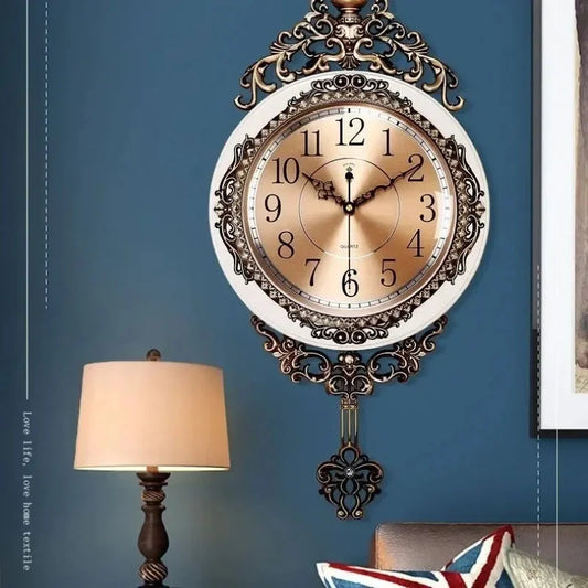 Large Luxury Gold Wall Clock Living Room Silent Creative Swing Wall watches Bedroom Quartz Clocks Wall Home Decor