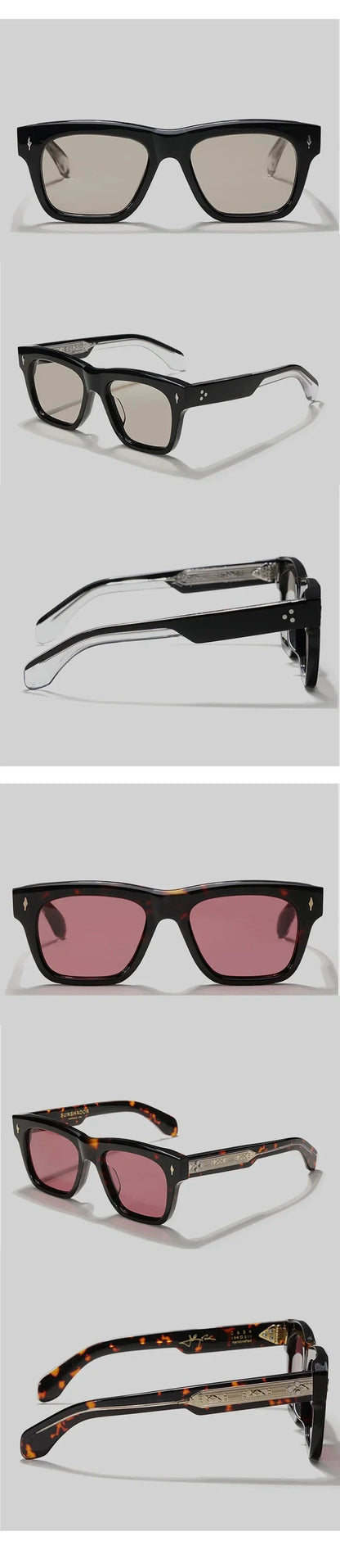 Sunglasses for Men Women Top-quality Handmade Square Acetate SCASH Luxury Brand Designer Outdoor Sports UV400 Trendy SUN GLASSES