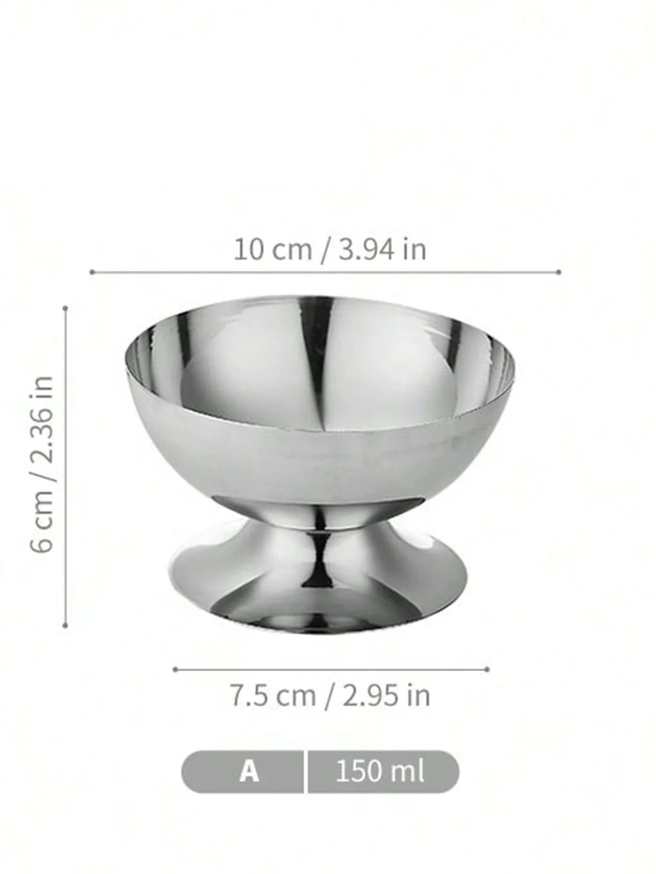 1pc Dessert Plate, Vegetable Bowl, Stainless Steel Ice Cream Cup, Tall Cup, Afternoon Tea Pudding Dessert Cup Cute Plates