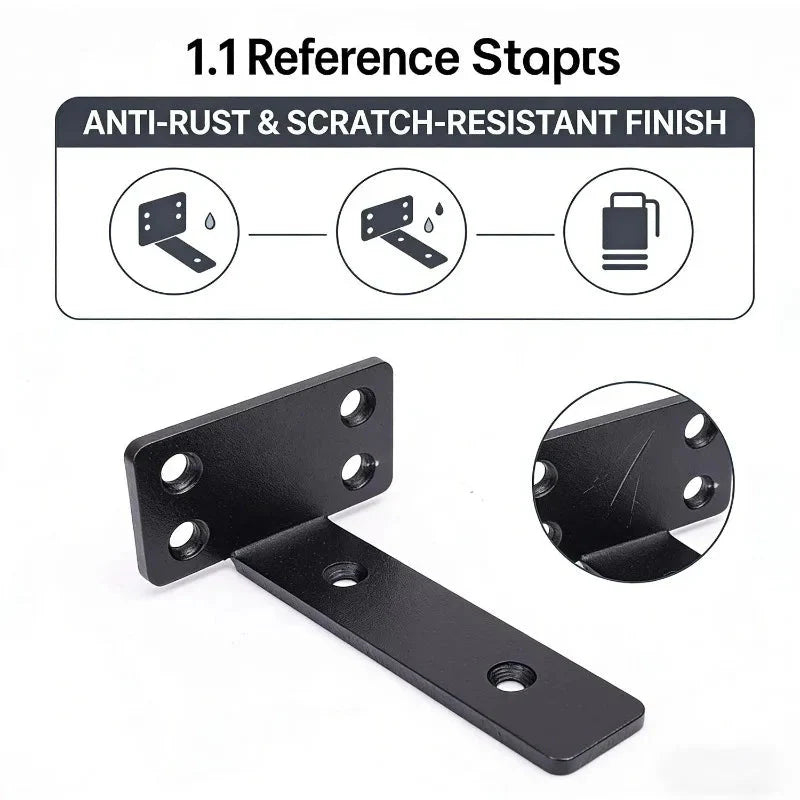 Heavy Duty L-shaped Shelves Brackets Thickened Floating Shelf Bracket Invisible Wall Shelves Support with Screws Hardware Tools