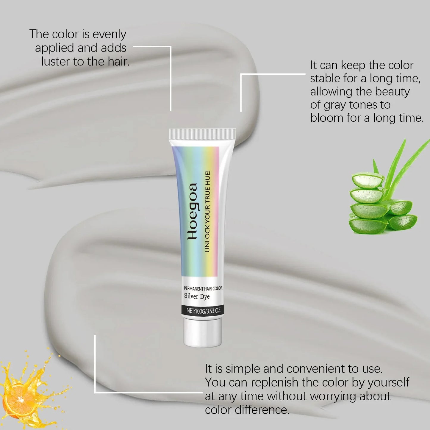 Hoegoa Grey Hair Cream Long Lasting Colour Lock Nourishing Phytocare Trendy Hair Colour Hairdresser