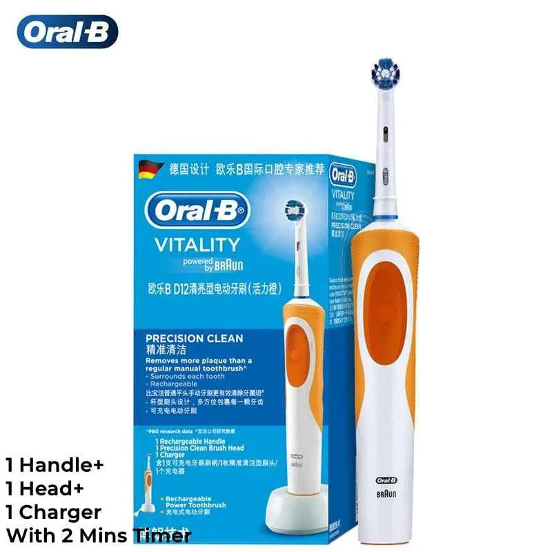 Oral B D12 Vitality Electric Toothbrush Rechargeable Sonic Tooth Brush Soft Bristle Inductive Charging Remove Plaque for Adult