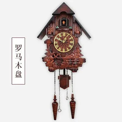 Wooden Handcrafted Cuckoo Clock for Wall with Cuccu Chimes and Swing Pendulum for Home Nordic  Decor Solid Wood Cuccu Watch