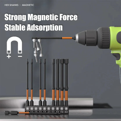 Impact Torx Bit Set-3/6 Inch  (T7-T40) & Impact Hex Head Allen Wrench Drill Bit Set-2/4 Inch  (H1.5-H8)  With CNC Machined Tips,