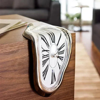 Melting Distorted Surreal Novelist Salvador Dali Style Decorative Clock