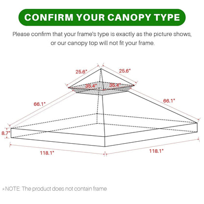 Grill Gazebo Replacement Canopy Roof, Outdoor BBQ Gazebo Top, Double Tiered Shelter Cover Roof ,for Yard Patio Garden Sunshade