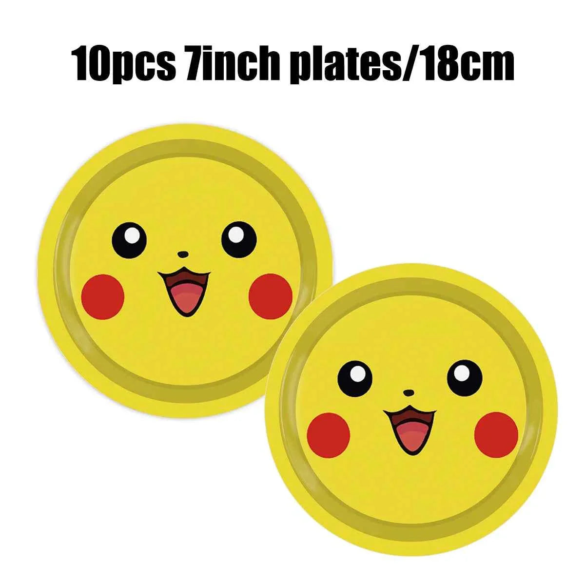 Pokemon Birthday Party Decorations Paper Tableware Plates Napkins Cups Pikachu Birthday Tablecloth Party Supplies Children Gifts