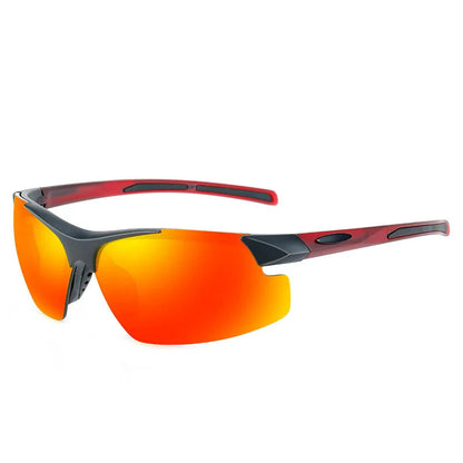Men Sports Sunglasses Riding Mirror Wind Frameless Glasses Driving Dazzle Colour Outdoor Motorcycle Running Fishing Travel