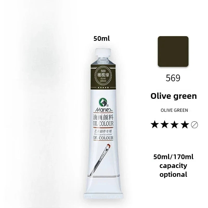 Maries Oil Paint 50ML Oil Painting Art Creation Pigment Large Oil Paint Paint Single Commonly Used 24 Colors