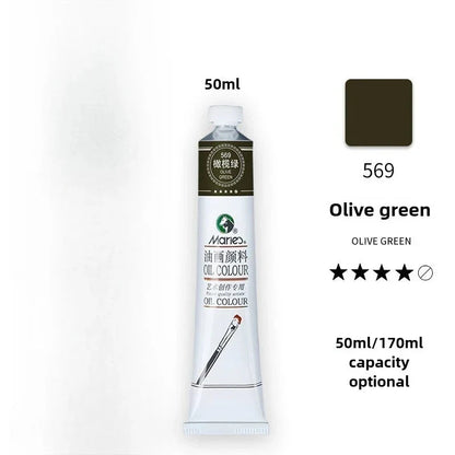 Maries Oil Paint 50ML Oil Painting Art Creation Pigment Large Oil Paint Paint Single Commonly Used 24 Colors