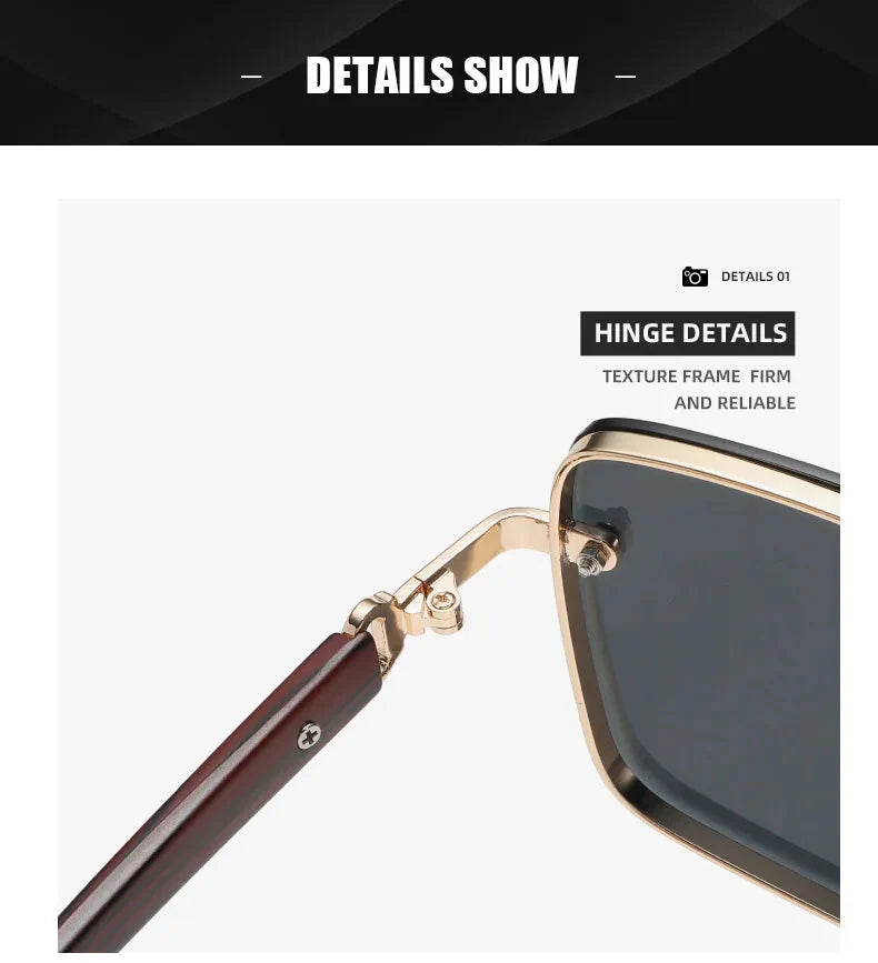 Square Sunglasses For Men Vacation Fashion Glasses Wooden Sunglasses Women Trendy Shades Vintage Gafas De Sol Hombre Zonnebril