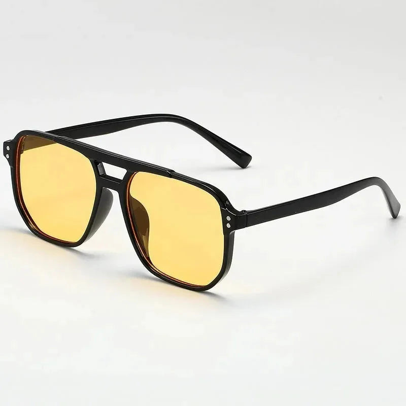 Vintage Men Women Big Sunglasses Men Square Shades Unisex Sun Glasses Black Lense Male Female Sunglasses UV400 Glasses