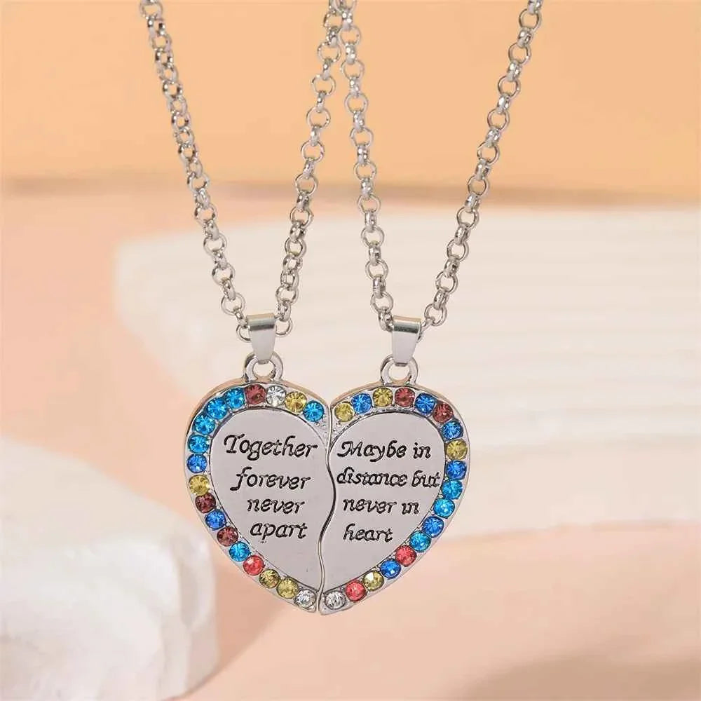 Best Friends Necklace Together forever Never Apart Maybe In Distance But Never In Heart
