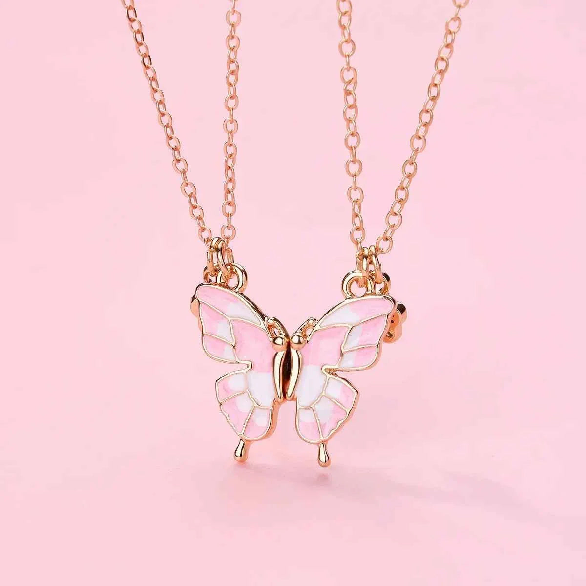 Best Friends Pendant Necklace For Woman Girls Magnetism Sequin Couple Crystal Chain Choke BFF Friendship Forever Jewelry Gift