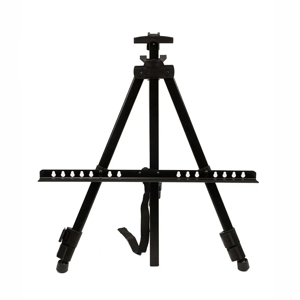 Adjustable Sketching Easel Black Silver Aluminum Alloy Sketch Drawing Easel Triangle Tool Shelf Travel Easel Art Supplies