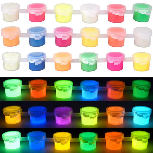 6Colors Acrylic Fluorescent Paint Glow In Dark DIY Painting Art Materials Arts Crafts Painting Tool DIY Graffiti Acrylic Pigment