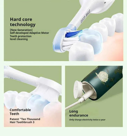 SOOCAS X3S White Rose Adult Smart Sonic Electric Toothbrush IPX7 Waterproof Ultrasonic Tooth Brush Upgraded 180 days life