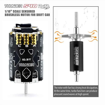 Rocket RC Brushless Motor Thunder 540 Sensored 10.5T 13.5T 3.175 mm Shaft for 1/10 RC Racing Drift Car Parts Surpass Hobby