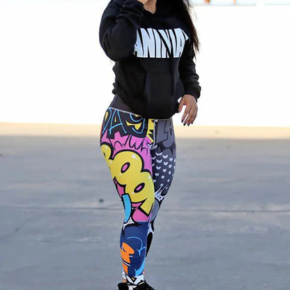 Print Yoga Pants Women Unique Fitness Workout Sports Running Leggings Sexy Push Up Gym Wear Elastic Slim 2025