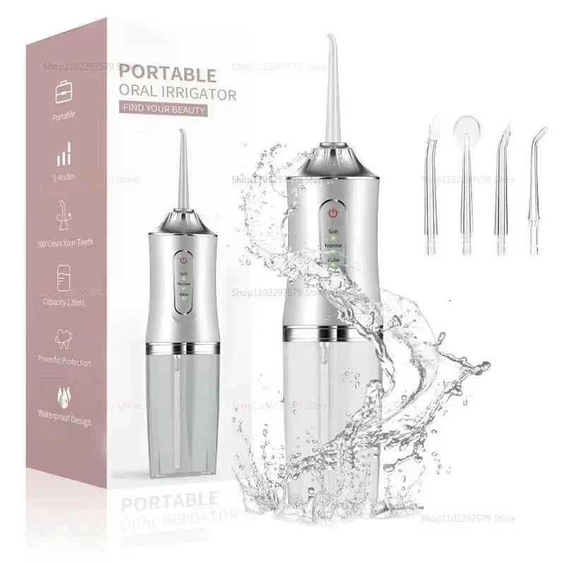 Portable Smart Electric Oral Irrigator Water Flosser 4 Jets 3 Modes Rechargeable Dental Water Jet Irrigator Dental Teeth Cleaner