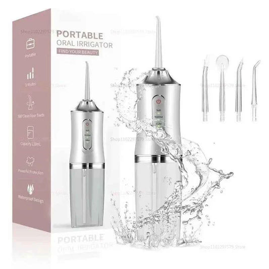 Portable Smart Electric Oral Irrigator Water Flosser 4 Jets 3 Modes Rechargeable Dental Water Jet Irrigator Dental Teeth Cleaner