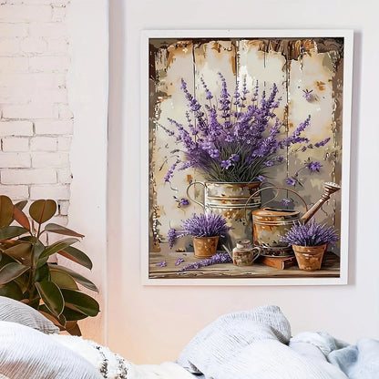 1pc Paint By Number Kits for Adults, 40x50cm/ 16x20inch, DIY Lavender Easy Oil Acrylic Painting By Numbers Kits Arts Crafts for