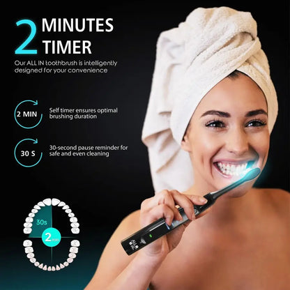 Sonic Rechargeable LED Whitening Toothbrush Blue amp RED LED Light Technology 4 Advanced Deep Cleaning Modes with a Timer Adult