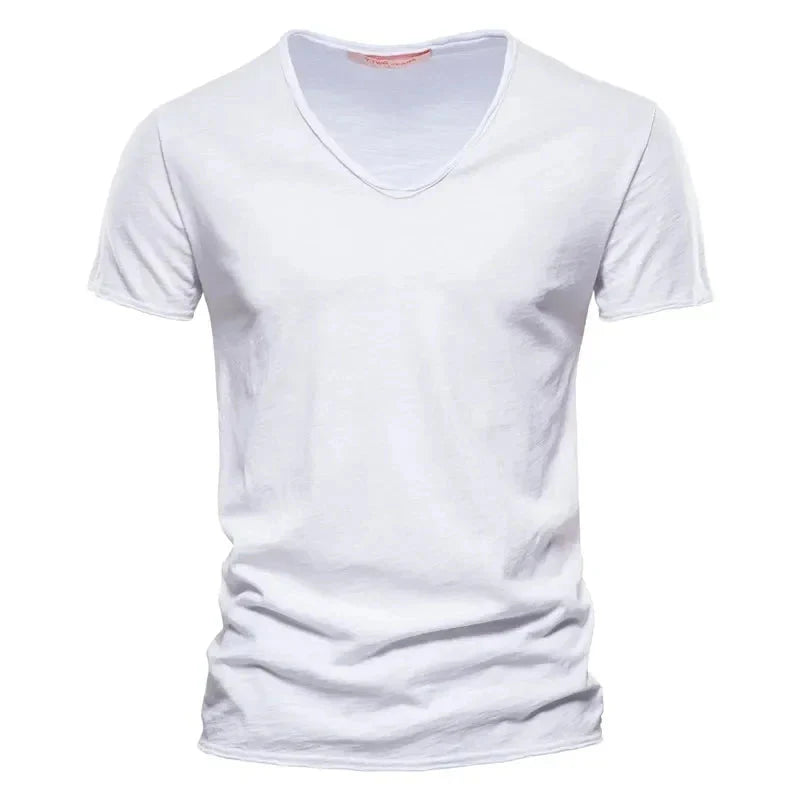 2025 New  Men T Shirt Tops V Neck Thin Short Sleeve Tees High Quality Men's Fashion Fitness Hot T-shirt For Men