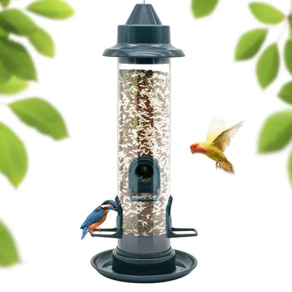 Hanging Wild Bird Feeder Outdoor Pet Food Dispenser Multiple Holes Bird Feeder Automatic Foot Feeding Tool for Flying Animals