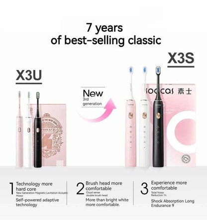 SOOCAS X3S Sonic Electric Toothbrush 180 Days Battery Life Smart Ultrasonic Tooth Brush Cleaner Adult Automatic IPX8 Waterproof