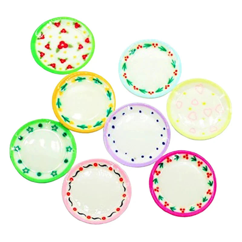 Doll Home Simulation Kitchen Tableware Accessories Dolls House Scene Decor Toy 1:12 Dollhouse Miniature Dining Plates