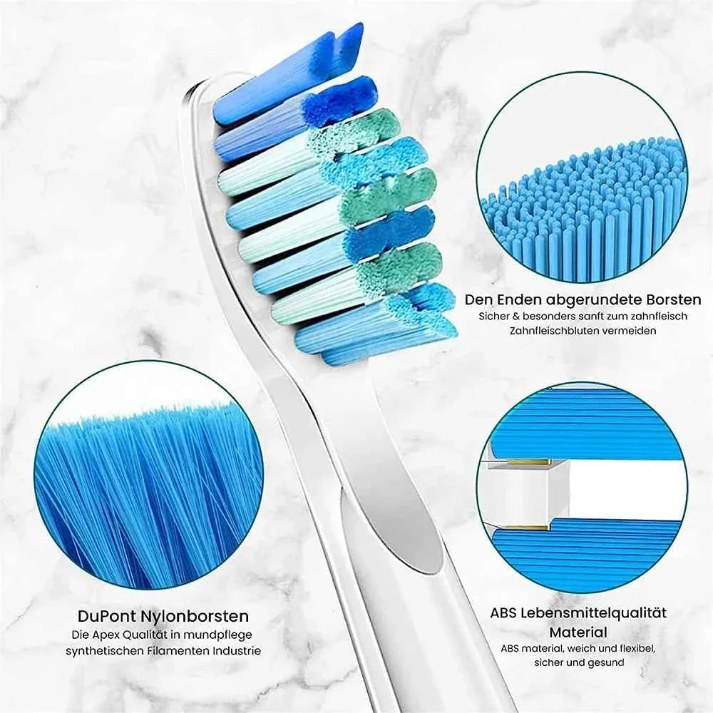 Premium Replacement Toothbrush Heads for Fairywill & Seago - Du Pont Bristles - Compatible with FW-507/508/D1/D3/D7