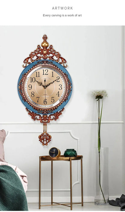 Large Luxury Gold Wall Clock Living Room Silent Creative Swing Wall watches Bedroom Quartz Clocks Wall Home Decor