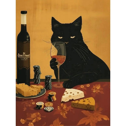 Canrichshop Black Cat Adult Paint by Number,Funny Bathing Cat Adults' Paint-by-Number Kits, Adults Beginners Unframed