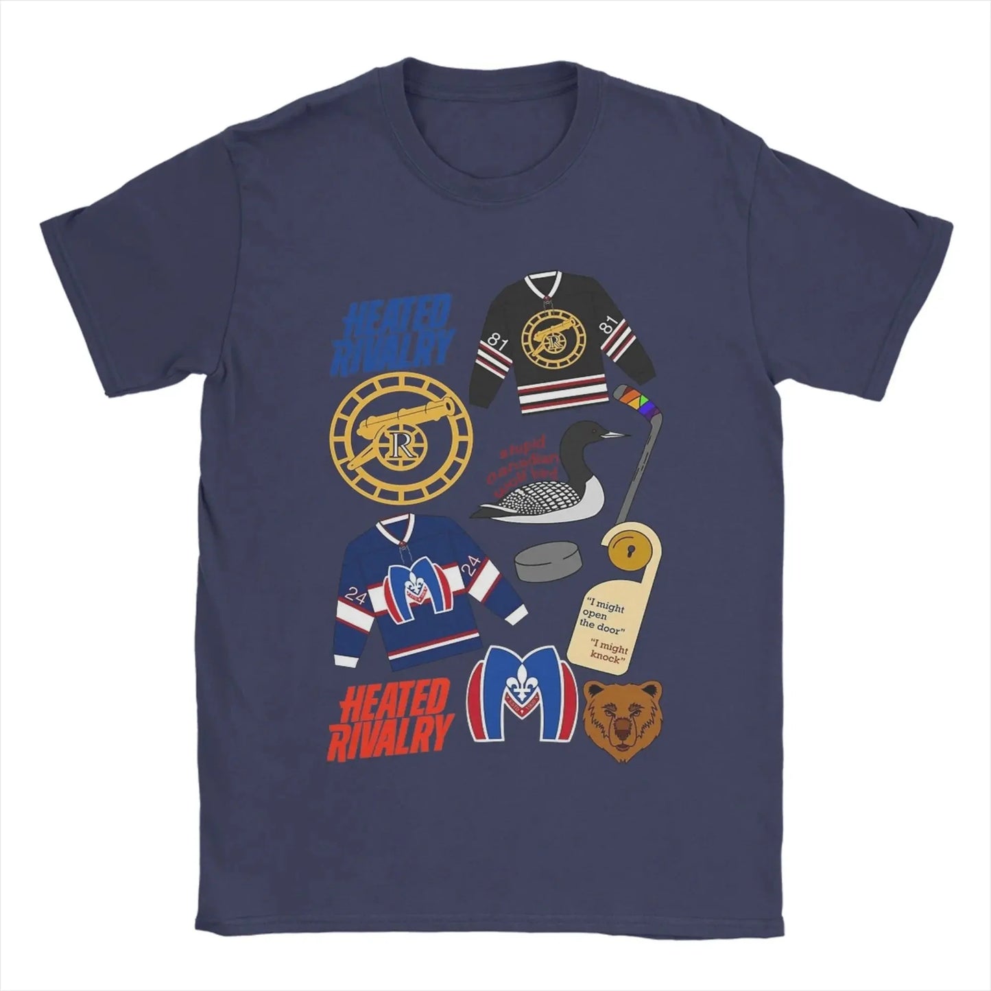 Men's T-Shirts Heated Rivalry Shane & Ilya Vintage Cotton Tees Short Sleeve  T Shirts Round Collar Clothing Graphic