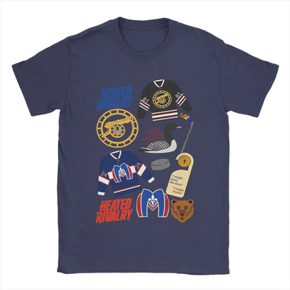 Men's T-Shirts Heated Rivalry Shane & Ilya Vintage Cotton Tees Short Sleeve  T Shirts Round Collar Clothing Graphic