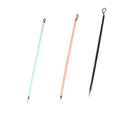 3pcs Art Supplies Pointed Tip Detail Paint Brush Soft Hair Slim Hook Line Brush Steels Handle Drawing Brush Oil Drawing