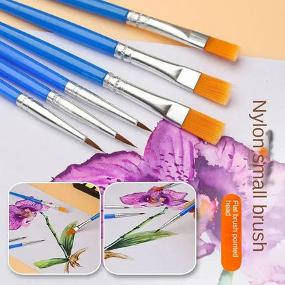 10/20/50Pcs Painting Brushes Set Art Round / Flat Brushs Nylon Hair Paint Brushes Pen for Oil Acrylic Watercolor Art Supplies